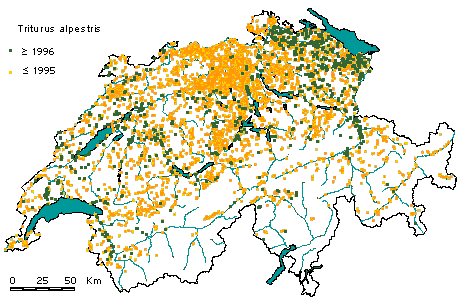 Verbreitung Bergmolch in Schweiz